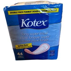 Vintage Kotex Long Super Maxi Pads 1998 Double Pack 44 Sealed Prop Display